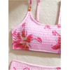 image:imageRoseSeek Girls 2 Piece Floral High Waisted Swimsuit Smocked Wireless Bathing Suit Boho Holiday Beachwear SetPink