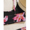 image:imageRoseSeek Girls 2 Piece Floral High Waisted Swimsuit Smocked Wireless Bathing Suit Boho Holiday Beachwear SetPink and Black