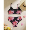 image:imageRoseSeek Girls 2 Piece Floral High Waisted Swimsuit Smocked Wireless Bathing Suit Boho Holiday Beachwear SetPink and Black