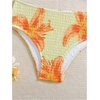 image:imageRoseSeek Girls 2 Piece Floral High Waisted Swimsuit Smocked Wireless Bathing Suit Boho Holiday Beachwear SetYellow and Orange