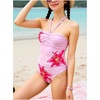 image:imageRoseSeek Girls 2 Piece Floral Tankini Sets Summer Swimsuits Halter Neck Sleeveless Tops and Panties BeachwearPink