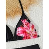 image:imageRoseSeek Girls 2 Piece Graphic Starfish Bathing Suit Halter Triangle Swimsuit Cute Beachwear Bikini SetsBlack and Pink