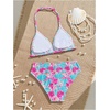 image:imageRoseSeek Girls 2 Piece Graphic Starfish Bathing Suit Halter Triangle Swimsuit Cute Beachwear Bikini SetsBlue and Hot Pink