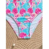 image:imageRoseSeek Girls 2 Piece Graphic Starfish Bathing Suit Halter Triangle Swimsuit Cute Beachwear Bikini SetsBlue and Hot Pink