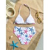 image:imageRoseSeek Girls 2 Piece Graphic Starfish Bathing Suit Halter Triangle Swimsuit Cute Beachwear Bikini SetsBlue and Red