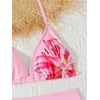 image:imageRoseSeek Girls 2 Piece Graphic Starfish Bathing Suit Halter Triangle Swimsuit Cute Beachwear Bikini SetsFloral Pink