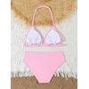image:imageRoseSeek Girls 2 Piece Graphic Starfish Bathing Suit Halter Triangle Swimsuit Cute Beachwear Bikini SetsFloral Pink