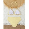 image:imageRoseSeek Girls 2 Piece Graphic Starfish Bathing Suit Halter Triangle Swimsuit Cute Beachwear Bikini SetsFloral Yellow