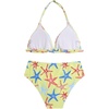 image:imageRoseSeek Girls 2 Piece Graphic Starfish Bathing Suit Halter Triangle Swimsuit Cute Beachwear Bikini SetsMulticolor Blue