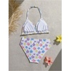 image:imageRoseSeek Girls 2 Piece Graphic Starfish Bathing Suit Halter Triangle Swimsuit Cute Beachwear Bikini SetsMulticolor White