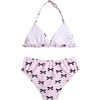 image:imageRoseSeek Girls 2 Piece Graphic Starfish Bathing Suit Halter Triangle Swimsuit Cute Beachwear Bikini SetsPink and Black