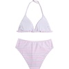 image:imageRoseSeek Girls 2 Piece Graphic Starfish Bathing Suit Halter Triangle Swimsuit Cute Beachwear Bikini SetsStripes Pink