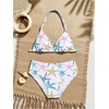 image:imageRoseSeek Girls 2 Piece Graphic Starfish Bathing Suit Halter Triangle Swimsuit Cute Beachwear Bikini SetsWhite