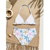 image:imageRoseSeek Girls 2 Piece Graphic Starfish Bathing Suit Halter Triangle Swimsuit Cute Beachwear Bikini SetsWhite