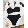 image:imageRoseSeek Girls 2 Piece Padded Bathing Suit Wireless Starfish Swimsuit Spaghetti Strap Vacation Beachwear SetBlack
