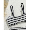 image:imageRoseSeek Girls 2 Piece Padded Bathing Suit Wireless Starfish Swimsuit Spaghetti Strap Vacation Beachwear SetBlack and White