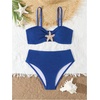 image:imageRoseSeek Girls 2 Piece Padded Bathing Suit Wireless Starfish Swimsuit Spaghetti Strap Vacation Beachwear SetBlue