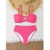 image:imageRoseSeek Girls 2 Piece Padded Bathing Suit Wireless Starfish Swimsuit Spaghetti Strap Vacation Beachwear SetBright Pink