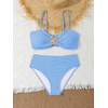 image:imageRoseSeek Girls 2 Piece Padded Bathing Suit Wireless Starfish Swimsuit Spaghetti Strap Vacation Beachwear SetDusty Blue