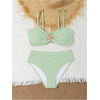 image:imageRoseSeek Girls 2 Piece Padded Bathing Suit Wireless Starfish Swimsuit Spaghetti Strap Vacation Beachwear SetGreen