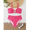 image:imageRoseSeek Girls 2 Piece Padded Bathing Suit Wireless Starfish Swimsuit Spaghetti Strap Vacation Beachwear SetHot Pink