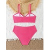 image:imageRoseSeek Girls 2 Piece Padded Bathing Suit Wireless Starfish Swimsuit Spaghetti Strap Vacation Beachwear SetHot Pink