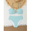 image:imageRoseSeek Girls 2 Piece Padded Bathing Suit Wireless Starfish Swimsuit Spaghetti Strap Vacation Beachwear SetLight Blue