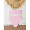 image:imageRoseSeek Girls 2 Piece Padded Bathing Suit Wireless Starfish Swimsuit Spaghetti Strap Vacation Beachwear SetLight Pink Print