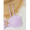 image:imageRoseSeek Girls 2 Piece Padded Bathing Suit Wireless Starfish Swimsuit Spaghetti Strap Vacation Beachwear SetMauve Purple