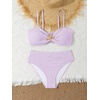 image:imageRoseSeek Girls 2 Piece Padded Bathing Suit Wireless Starfish Swimsuit Spaghetti Strap Vacation Beachwear SetMauve Purple
