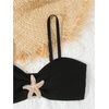 image:imageRoseSeek Girls 2 Piece Padded Bathing Suit Wireless Starfish Swimsuit Spaghetti Strap Vacation Beachwear SetSolid Black