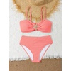 image:imageRoseSeek Girls 2 Piece Padded Bathing Suit Wireless Starfish Swimsuit Spaghetti Strap Vacation Beachwear SetWatermelon Pink