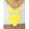 image:imageRoseSeek Girls 2 Piece Padded Bathing Suit Wireless Starfish Swimsuit Spaghetti Strap Vacation Beachwear SetYellow