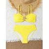 image:imageRoseSeek Girls 2 Piece Padded Bathing Suit Wireless Starfish Swimsuit Spaghetti Strap Vacation Beachwear SetYellow