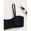 image:imageRoseSeek Girls 2 Piece Starfish Swimsuit Padded Bathing Suit Textured Spaghetti Strap Bikini SwimsuitBlack