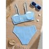 image:imageRoseSeek Girls 2 Piece Starfish Swimsuit Padded Bathing Suit Textured Spaghetti Strap Bikini SwimsuitBlue