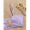 image:imageRoseSeek Girls 2 Piece Starfish Swimsuit Padded Bathing Suit Textured Spaghetti Strap Bikini SwimsuitMauve Purple