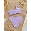 image:imageRoseSeek Girls 2 Piece Starfish Swimsuit Padded Bathing Suit Textured Spaghetti Strap Bikini SwimsuitMauve Purple
