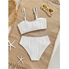 image:imageRoseSeek Girls 2 Piece Starfish Swimsuit Padded Bathing Suit Textured Spaghetti Strap Bikini SwimsuitPure White
