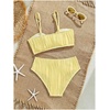 image:imageRoseSeek Girls 2 Piece Starfish Swimsuit Padded Bathing Suit Textured Spaghetti Strap Bikini SwimsuitYellow