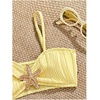 image:imageRoseSeek Girls 2 Piece Starfish Swimsuit Padded Bathing Suit Textured Spaghetti Strap Bikini SwimsuitYellow