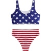 image:imageRoseSeek Girls 2 Piece Striped Bowknot Swimsuit Set Wireless Cute Bathing Suit Summer Beachwear Bikini SetsBlue and Red