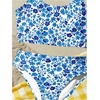 image:imageRoseSeek Girls 2 Piece Striped Bowknot Swimsuit Set Wireless Cute Bathing Suit Summer Beachwear Bikini SetsBow Blue and White