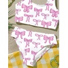 image:imageRoseSeek Girls 2 Piece Striped Bowknot Swimsuit Set Wireless Cute Bathing Suit Summer Beachwear Bikini SetsBow Pink and White