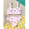 image:imageRoseSeek Girls 2 Piece Striped Bowknot Swimsuit Set Wireless Cute Bathing Suit Summer Beachwear Bikini SetsBow Pink and White
