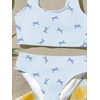 image:imageRoseSeek Girls 2 Piece Striped Bowknot Swimsuit Set Wireless Cute Bathing Suit Summer Beachwear Bikini SetsBowknot Blue White