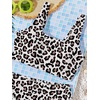 image:imageRoseSeek Girls 2 Piece Striped Bowknot Swimsuit Set Wireless Cute Bathing Suit Summer Beachwear Bikini SetsBrown Cheetah