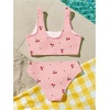 image:imageRoseSeek Girls 2 Piece Striped Bowknot Swimsuit Set Wireless Cute Bathing Suit Summer Beachwear Bikini SetsCherry Red Pink