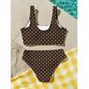 image:imageRoseSeek Girls 2 Piece Striped Bowknot Swimsuit Set Wireless Cute Bathing Suit Summer Beachwear Bikini SetsDots Yellow Brown