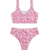 image:imageRoseSeek Girls 2 Piece Striped Bowknot Swimsuit Set Wireless Cute Bathing Suit Summer Beachwear Bikini SetsDusty Pink